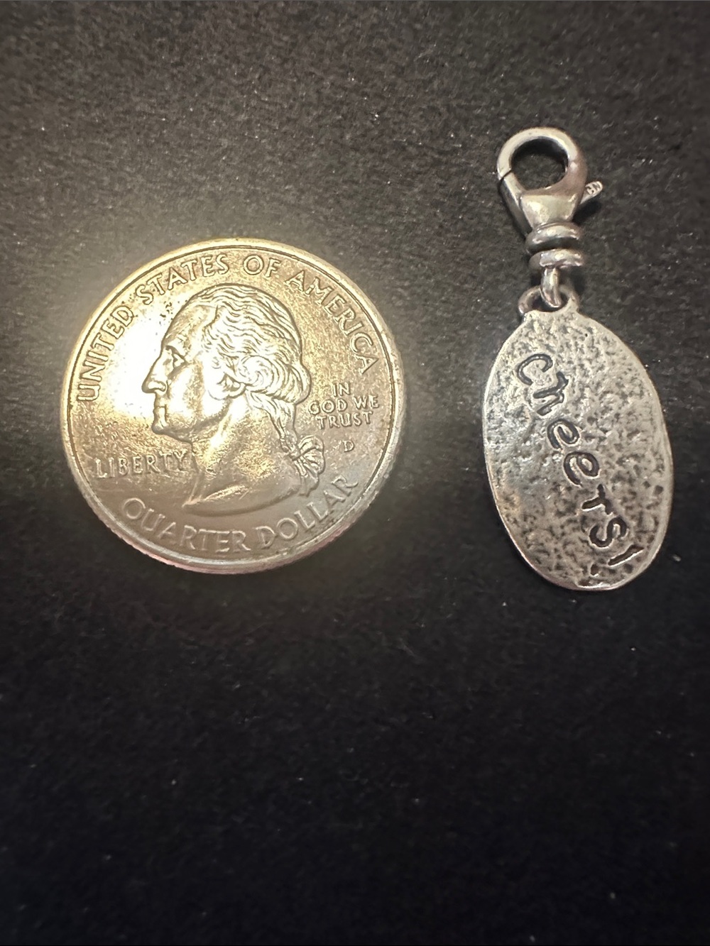 Silpada Silver 'Here's to Friends' Oval Toasting Charm - Picture 2 of 2